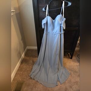 Azazie Agretta Bridesmaid Dress In Dusty Blue